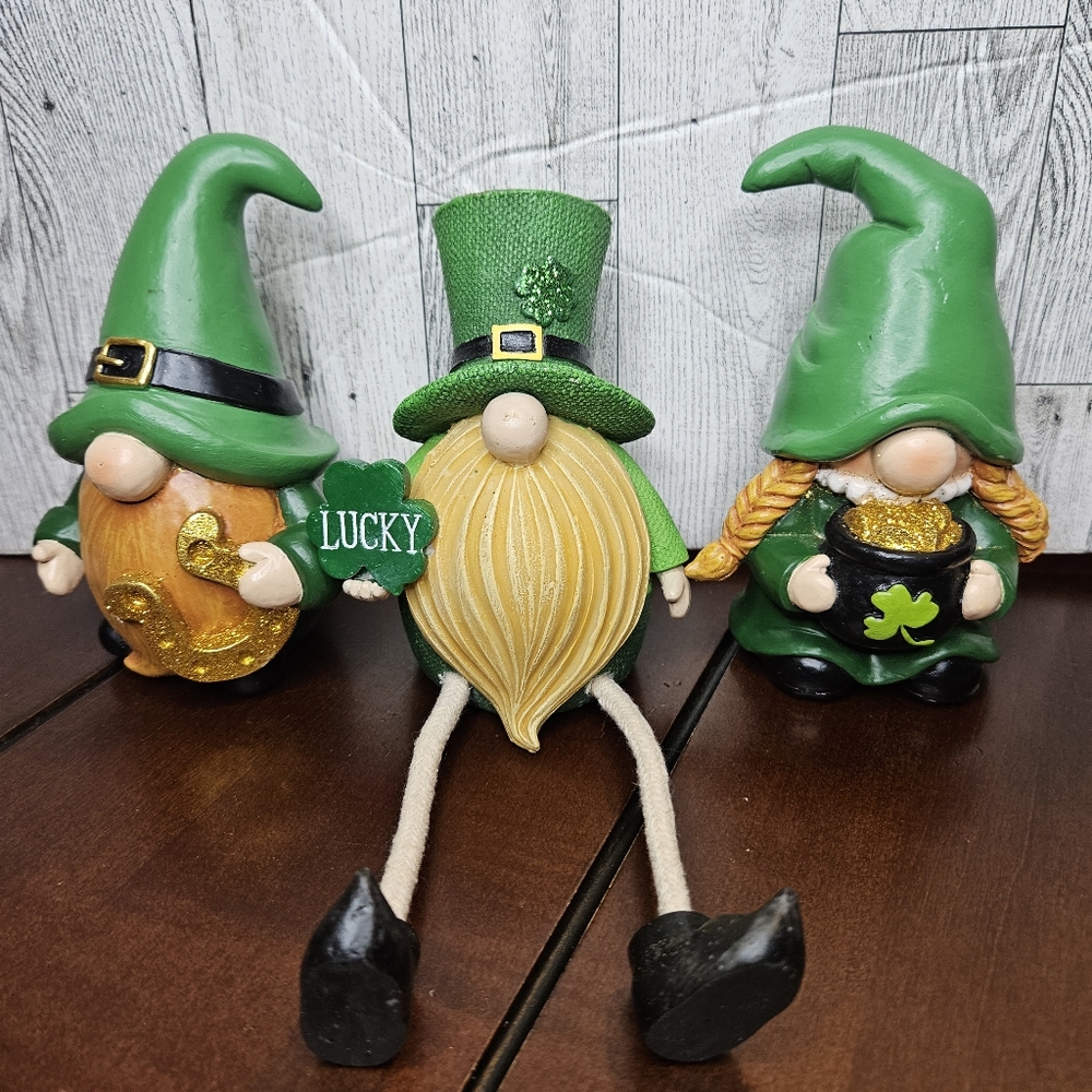 Gnomes St Patricks Paddy Day Irish Spring Paty Set of 3 Paddy's Day Lucky